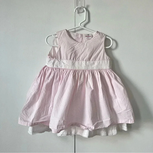 Hanna Andersson Other - Hanna Andersson Pink and white gingham lace dress 18-24mo / 80cm Baby Girl